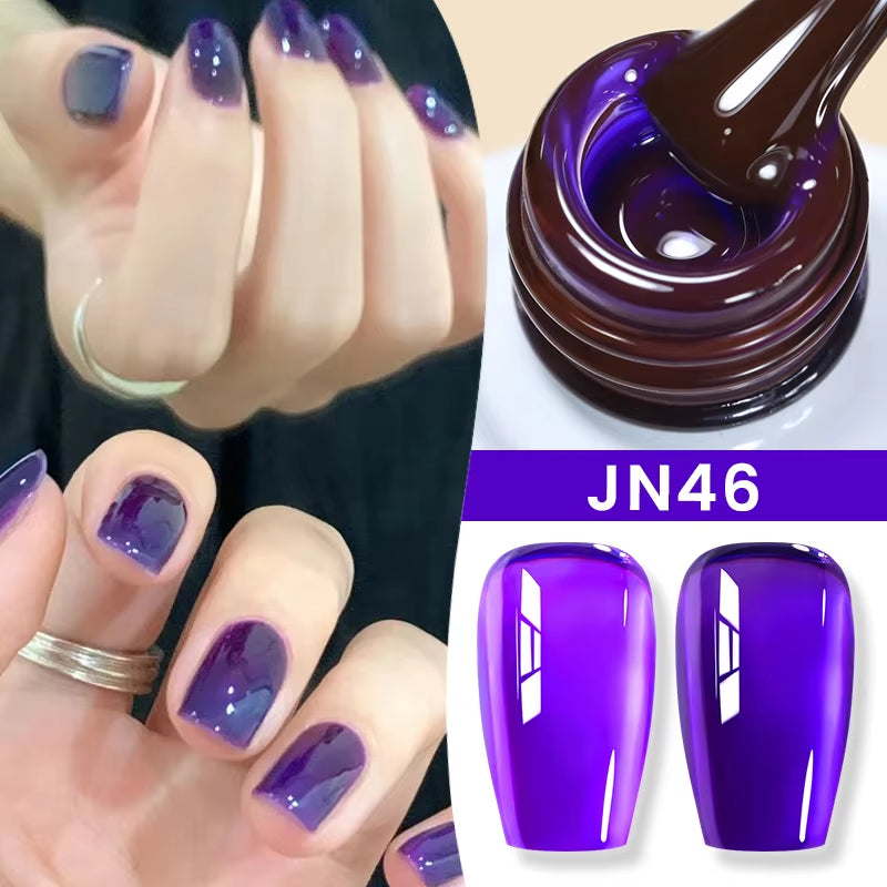 10Ml Jelly Nude Gel Nail Polish 50 Colors Semi Transparent Nail Art Nail Supplies Soak off UV LED Nails Gel Varnish