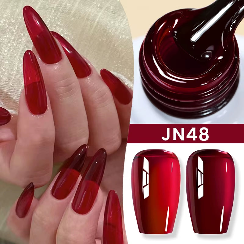 10Ml Jelly Nude Gel Nail Polish 50 Colors Semi Transparent Nail Art Nail Supplies Soak off UV LED Nails Gel Varnish