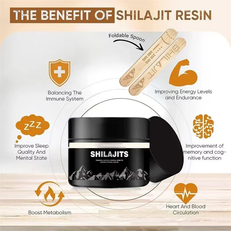 1000Mg Pure Shilajit Resin Mineral Supplements Himalaya Original with 85+ Trace Minerals Fulvic Acid for Beauty Health Wholesale