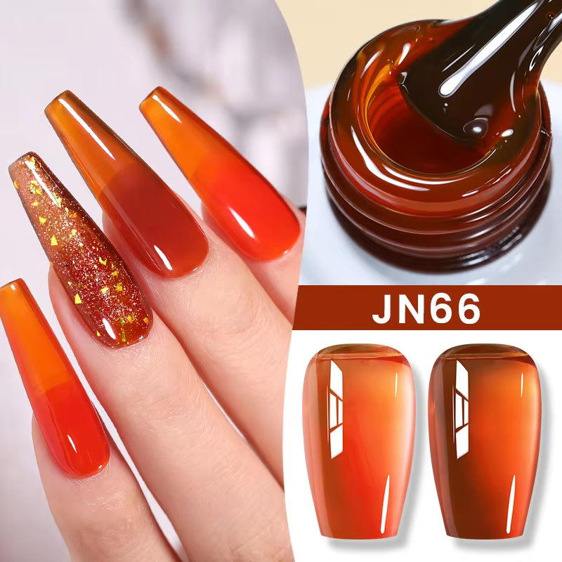 10Ml Jelly Nude Gel Nail Polish 50 Colors Semi Transparent Nail Art Nail Supplies Soak off UV LED Nails Gel Varnish