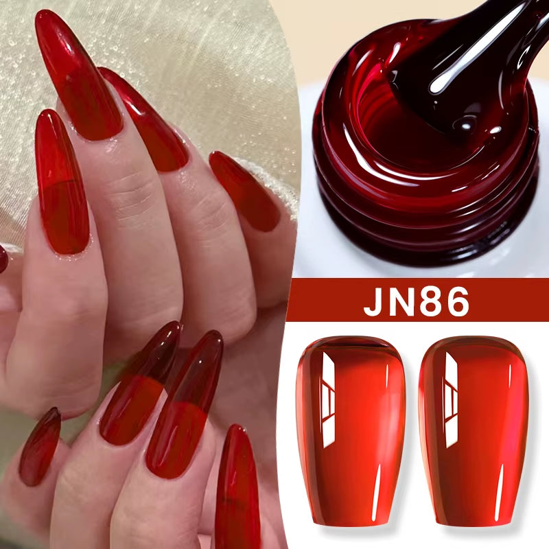 10Ml Jelly Nude Gel Nail Polish 50 Colors Semi Transparent Nail Art Nail Supplies Soak off UV LED Nails Gel Varnish