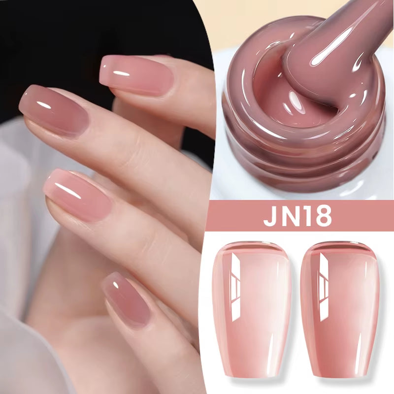 10Ml Jelly Nude Gel Nail Polish 50 Colors Semi Transparent Nail Art Nail Supplies Soak off UV LED Nails Gel Varnish