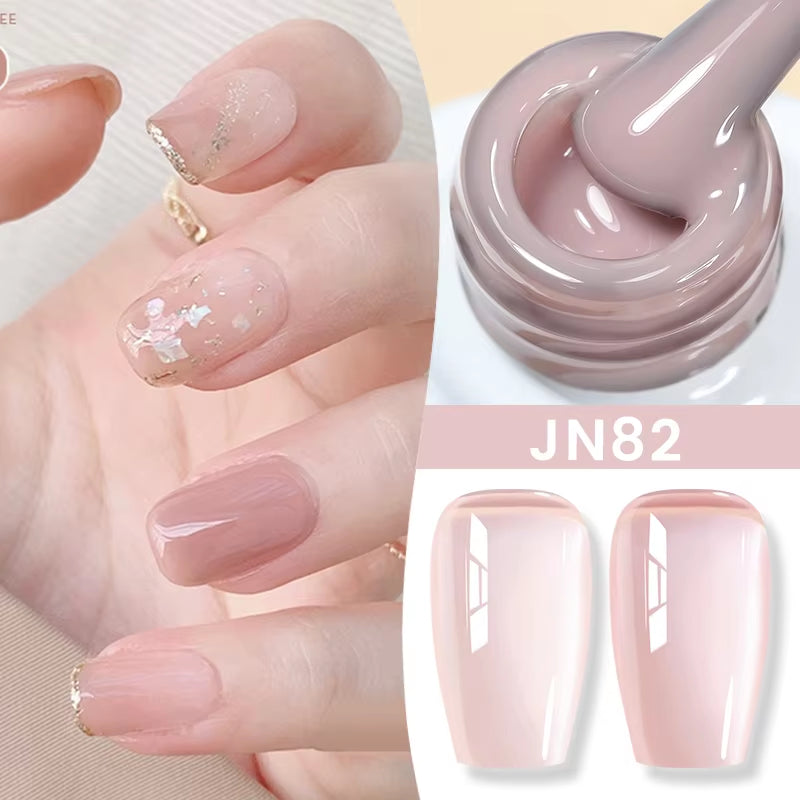 10Ml Jelly Nude Gel Nail Polish 50 Colors Semi Transparent Nail Art Nail Supplies Soak off UV LED Nails Gel Varnish