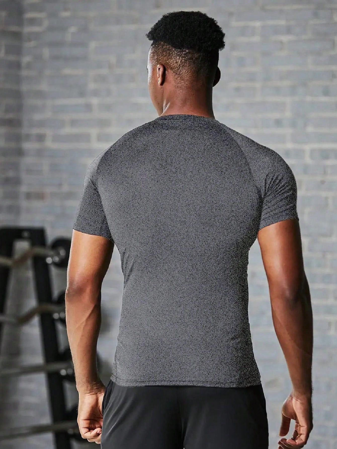 Basketball Sport Compression Tight Tee, Men Fitness Short Sleeve Running Training Shirt