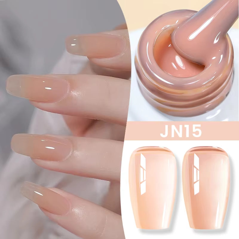 10Ml Jelly Nude Gel Nail Polish 50 Colors Semi Transparent Nail Art Nail Supplies Soak off UV LED Nails Gel Varnish