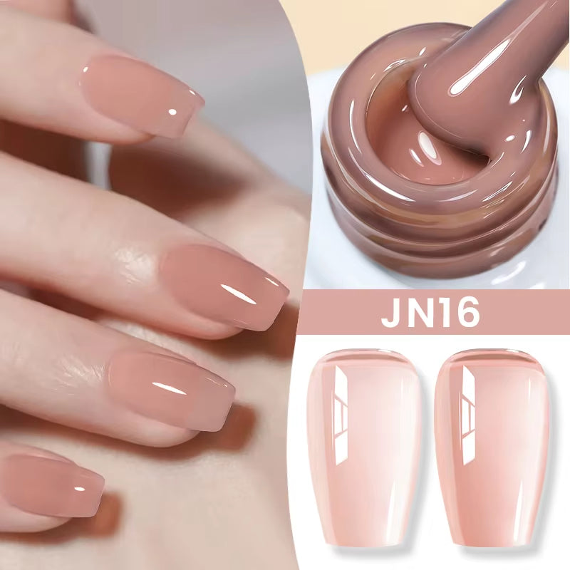 10Ml Jelly Nude Gel Nail Polish 50 Colors Semi Transparent Nail Art Nail Supplies Soak off UV LED Nails Gel Varnish