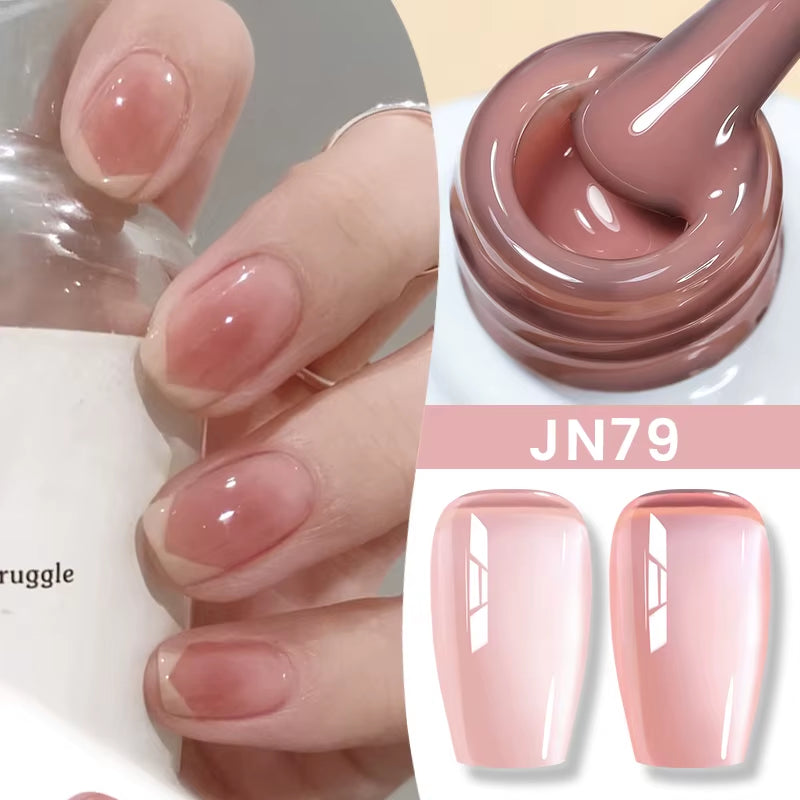 10Ml Jelly Nude Gel Nail Polish 50 Colors Semi Transparent Nail Art Nail Supplies Soak off UV LED Nails Gel Varnish