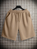 Manfinity Dauomo Men Spring/Summer Casual Solid Color Drawstring Waist Shorts
