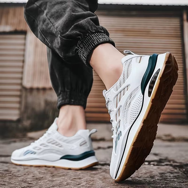 Fashion Men Sneakers Mesh Casual Shoes Lac-Up Men Shoes Lightweight Vulcanize Shoes Walking Sneakers Zapatillas Hombre