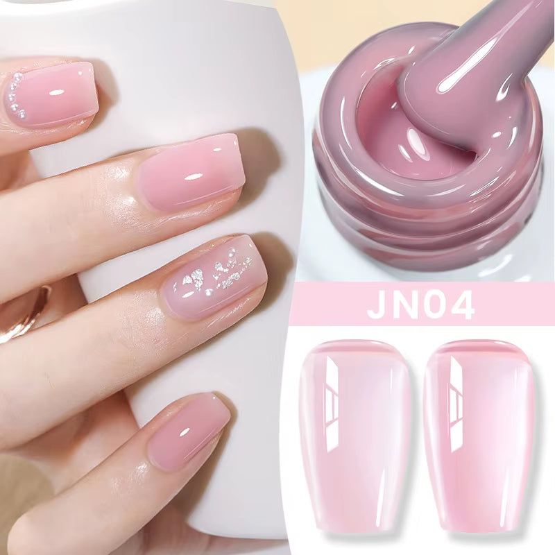 10Ml Jelly Nude Gel Nail Polish 50 Colors Semi Transparent Nail Art Nail Supplies Soak off UV LED Nails Gel Varnish