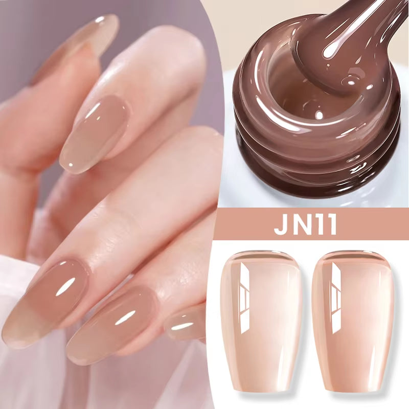 10Ml Jelly Nude Gel Nail Polish 50 Colors Semi Transparent Nail Art Nail Supplies Soak off UV LED Nails Gel Varnish