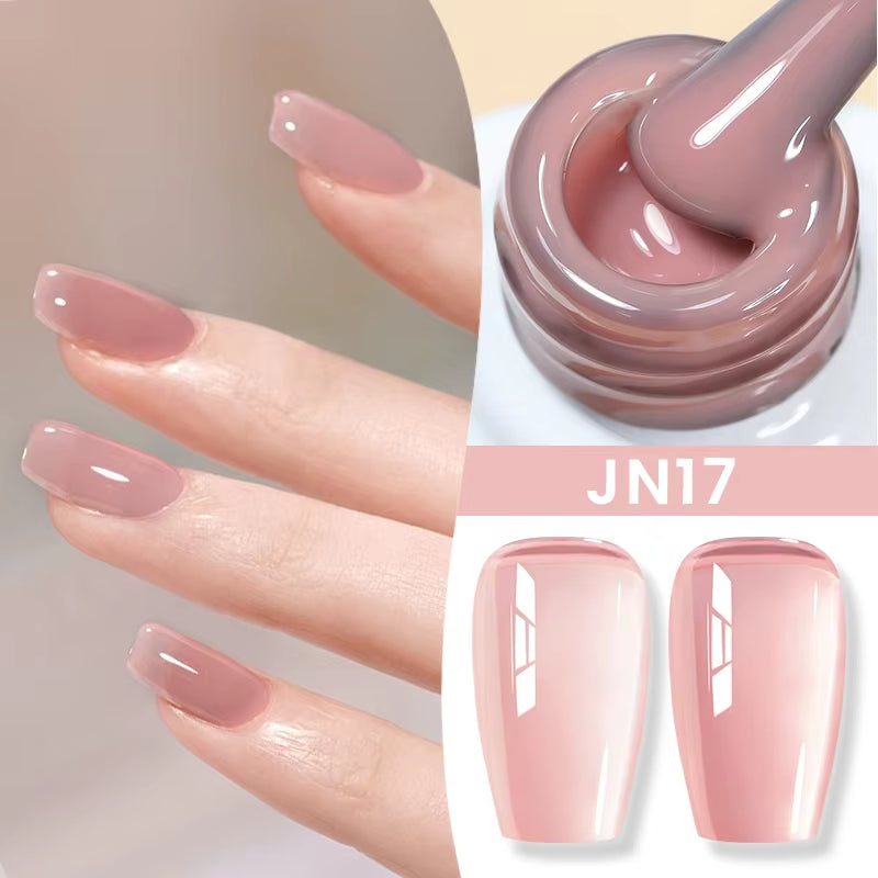10Ml Jelly Nude Gel Nail Polish 50 Colors Semi Transparent Nail Art Nail Supplies Soak off UV LED Nails Gel Varnish