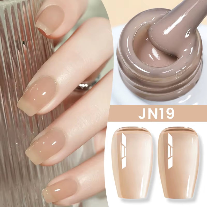 10Ml Jelly Nude Gel Nail Polish 50 Colors Semi Transparent Nail Art Nail Supplies Soak off UV LED Nails Gel Varnish