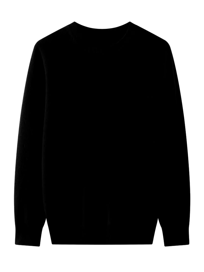 Spring Autumn 100% Pure Merino Wool Pullover Sweater Men O-Neck Long-Sleeve Cashmere Knitwear Female Clothing Grace