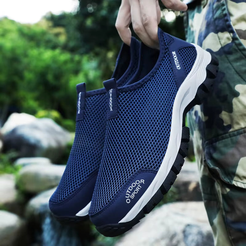 Summer Mesh Men Casual Shoes Water Sneakers Men Outdoor Walking Shoes Trainers Breathable Slip-On Mens Loafers Zapatillas Tenis