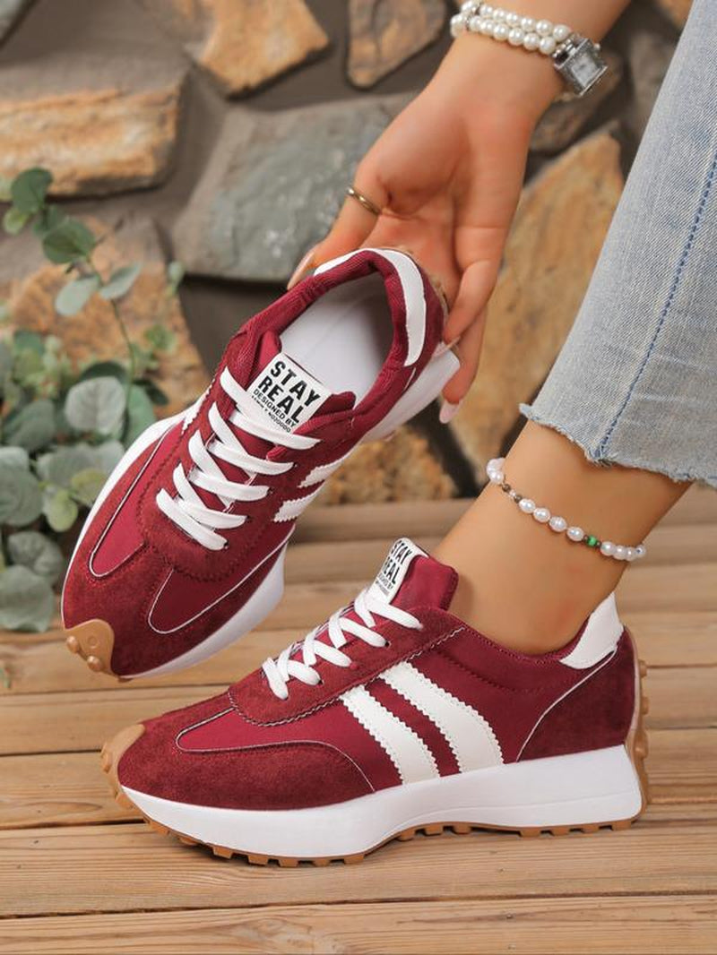 Spring & Fall Trendy Sport Shoes, Pointed Toe Asymmetrical Design, Medium Width, Rubber Sole, Casual Low Top, All-Season Comfort