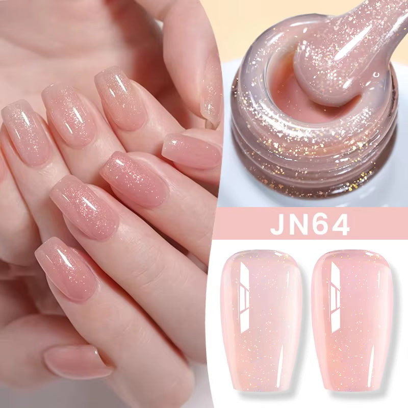 10Ml Jelly Nude Gel Nail Polish 50 Colors Semi Transparent Nail Art Nail Supplies Soak off UV LED Nails Gel Varnish