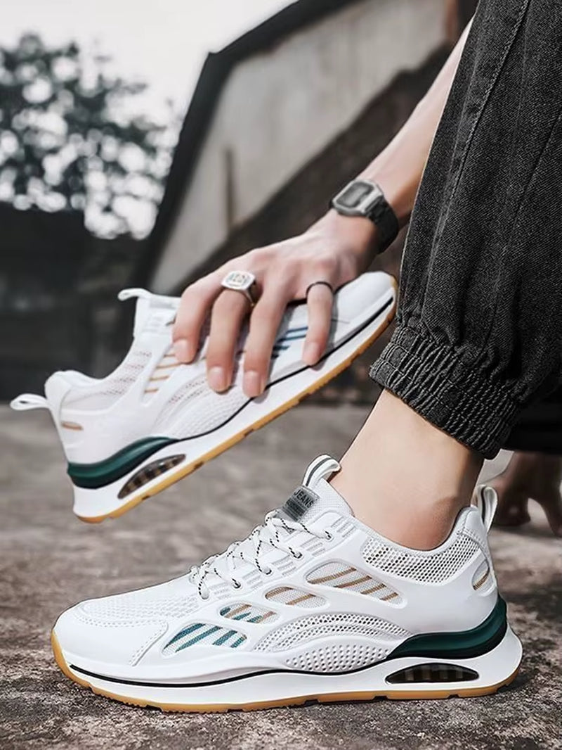 Fashion Men Sneakers Mesh Casual Shoes Lac-Up Men Shoes Lightweight Vulcanize Shoes Walking Sneakers Zapatillas Hombre