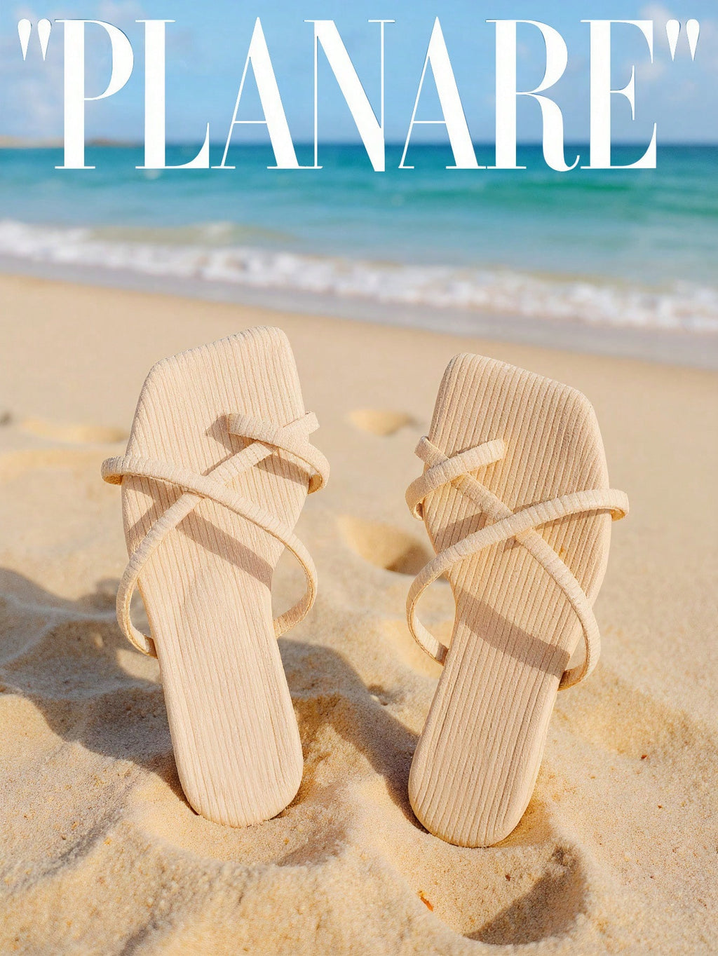 Planare Elegant Outdoors Thong Sandals for Women, Criss Cross Plain Polyester Toe Post Flat Sandals